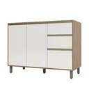 Ver imagem 1 de Balcão Pia Cozinha 1,20 m 2 Portas 2 Gavetas 1 Gavetão - Módulo Cozinha Mel - Luciane 1304:Pérola Of