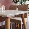 Kit Conjunto Sala De Jantar Mesa Tampo MDF Vidro 130 Cm Com 4 Cadeiras Marrom Madeira Off White - 7