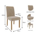 Ver imagem 4 de Kit Conjunto Sala De Jantar Mesa Tampo MDF Vidro 130 Cm Com 4 Cadeiras Marrom Madeira Off White