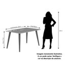 Ver imagem 3 de Kit Conjunto Sala De Jantar Mesa Tampo MDF Vidro 130 Cm Com 4 Cadeiras Marrom Madeira Off White