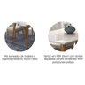 Kit Conjunto Sala De Jantar Mesa Tampo MDF Vidro 130 Cm Com 4 Cadeiras Marrom Madeira Off White - 6