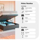 Ver imagem 5 de Cama Box Baú Viúva Couro Preto + Colchão Paris Molas Branco Couro Preto/branco