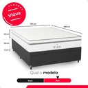 Ver imagem 6 de Cama Box Baú Viúva Couro Preto + Colchão Paris Molas Branco Couro Preto/branco