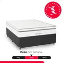 Ver imagem 7 de Cama Box Baú Viúva Couro Preto + Colchão Paris Molas Branco Couro Preto/branco