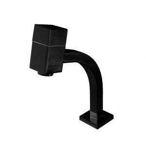 Torneira Banheiro Black Metal Fosco Quadrado 45° 1/4 Volta Baixa Preta Desq301 Luuk Young