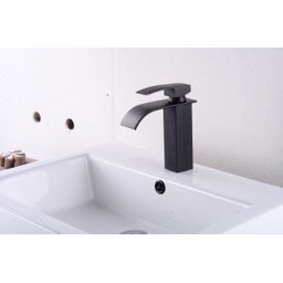 Torneira Lavatorio Black Misturador Monocomando Cascata Baixa Banheiro 103-04 Preto Luuk Young - 3