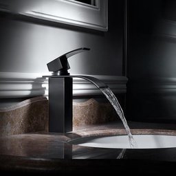 Torneira Lavatorio Black Misturador Monocomando Cascata Baixa Banheiro 103-04 Preto Luuk Young - 1