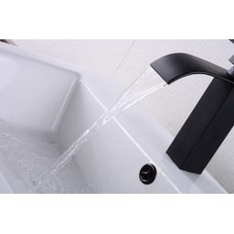 Torneira Lavatorio Black Misturador Monocomando Cascata Baixa Banheiro 103-04 Preto Luuk Young - 5