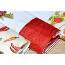 Ver imagem 2 de Kit Pano de Pratos 3 Peças - Branco e Vermelho