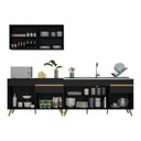 Ver imagem 6 de Armário de Cozinha Compacta 270cm Veneza Multimóveis V2076 Preto/Dourado