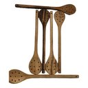 Ver imagem 5 de Kit 6 Espumadeiras de Pau 40 Cm Madeira Artesanal Teixeira:marrom-claro