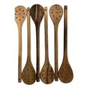 Ver imagem 3 de Kit 6 Espumadeiras de Pau 40 Cm Madeira Artesanal Teixeira:marrom-claro
