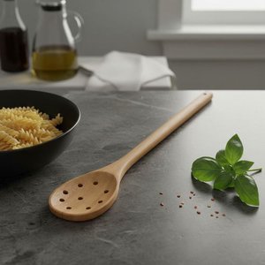 Kit 6 Espumadeiras de Pau 40 Cm Madeira Artesanal Teixeira:marrom-claro