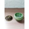 Turíbulo Incensario Metal e Porcelana 10 Cm Defumador Verde - 5