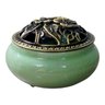 Turíbulo Incensario Metal e Porcelana 10 Cm Defumador Verde - 1