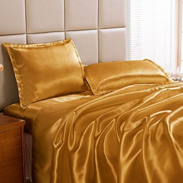 Jogo de Cama Charme Seda Charmousse 4 peças Queen - Dourado