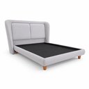 Ver imagem 1 de Cama Japonesa com Cabeceira Casal Blind Haru Linho Cinza Claro - Sallar Home