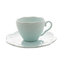 4 Xícaras para Café Wolff Butterfly de Porcelana Azul 120ml - 1