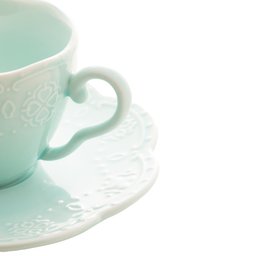 4 Xícaras para Café Wolff Butterfly de Porcelana Azul 120ml - 4