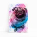 Ver imagem 1 de Quadro Cachorro Pug Cão Tinta Aquarela Canvas 20x30cm
