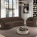 Ver imagem 2 de Sofá 4 Lugares para Sala Living Orgânico 288cm Eron M03 Veludo Marrom - Lyam Decor
