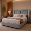 Ver imagem 1 de Cama Japonesa com Cabeceira Blind Seo Queen Linho Cinza - Sallar Home