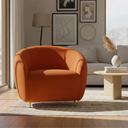 Ver imagem 2 de Poltrona Decorativa Orgânica Luxo Recepção Nuvem - Zahav:bouclê/terra Cota