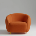 Ver imagem 3 de Poltrona Decorativa Orgânica Luxo Recepção Nuvem - Zahav:bouclê/terra Cota