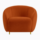 Ver imagem 4 de Poltrona Decorativa Orgânica Luxo Recepção Nuvem - Zahav:bouclê/terra Cota