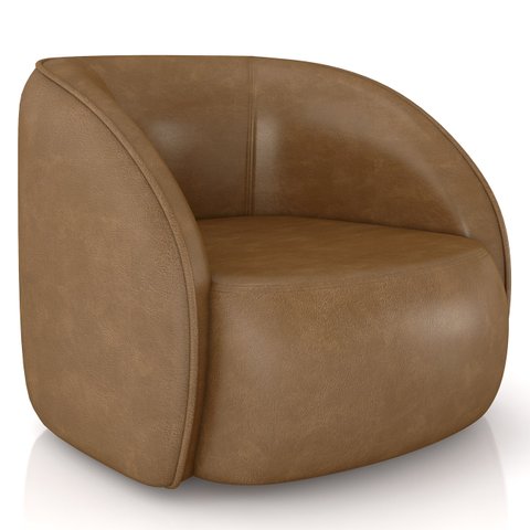 Poltrona para Sala Orgânica 90cm Zion M22 Sintético Caramelo - Mpozenato
