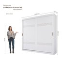 Ver imagem 3 de Guarda Roupa Gramado 2 Portas de Correr 4 Gavetas MDF