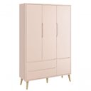 Ver imagem 6 de Jogo de Quarto para Bebê Completo 3 Portas Théo New Rosa Fosco com Natural - Moveisaqui