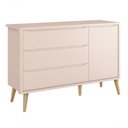 Ver imagem 4 de Jogo de Quarto para Bebê Completo 3 Portas Théo New Rosa Fosco com Natural - Moveisaqui