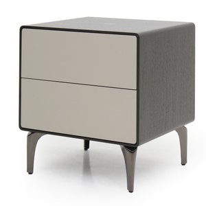 Mesa de Cabeceira Inteligente - Ct-19 com Carregador por Indução e Luz Noturna Mmj-imp Volcan/vainil