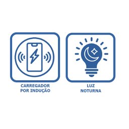 Mesa de Cabeceira Inteligente - Ct-19 com Carregador por Indução e Luz Noturna Mmj-imp Volcan/vainil - 7