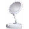 Espelho Maquiagem LED Dobrável Aumenta 10x 1x Foldaway - 1