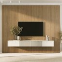 Ver imagem 2 de Rack Ripado com Painel TV até 86 Polegadas Planejado 280x250cm Aruá CabeCasa MadeiraOriginals Marrom/Off White