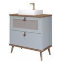 Ver imagem 1 de Gabinete de Banheiro Veneto com Cuba 60cm Pistache/freijo - Mgm