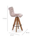 Ver imagem 2 de Banqueta Londres Giratória - Acabamento Champagne - Tecido Veludo Avelã