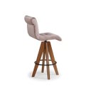 Ver imagem 3 de Banqueta Londres Giratória - Acabamento Champagne - Tecido Veludo Avelã