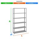 Ver imagem 2 de Estante Pesada 6 Bandejas 40cm com Reforço 198x92x40 #22 Cinza - Sa Gôndolas
