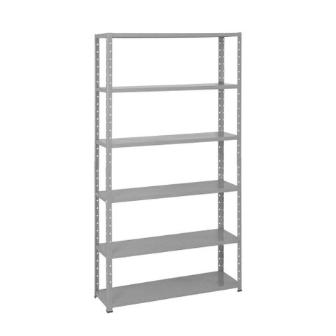 Estante Pesada 6 Bandejas 40cm com Reforço 198x92x40 #22 Cinza - Sa Gôndolas