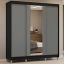 Ver imagem 1 de Guarda-Roupa Casal com Pés 3 Portas de Correr com Espelho Reno Madesa