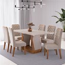 Ver imagem 4 de Conjunto de Sala de Jantar Mesa Veneto 1,60m 6 Cadeiras