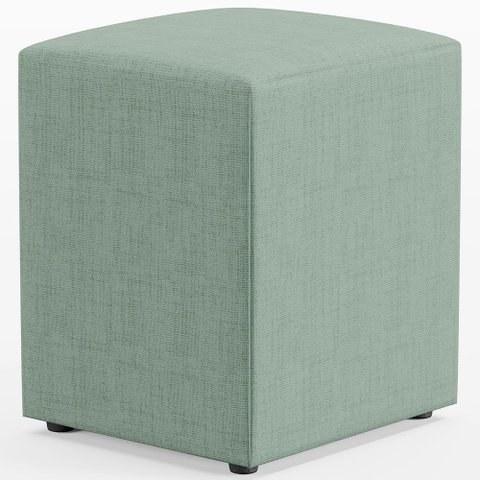 Puff Quadrado Decorativo Sala de Estar L02 Linho Verde Menta - Lyam Decor