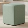 Puff Quadrado Decorativo Sala de Estar L02 Linho Verde Menta - Lyam Decor - 2