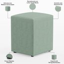Ver imagem 3 de Puff Quadrado Decorativo Sala de Estar L02 Linho Verde Menta - Lyam Decor
