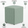 Puff Quadrado Decorativo Sala de Estar L02 Linho Verde Menta - Lyam Decor - 3