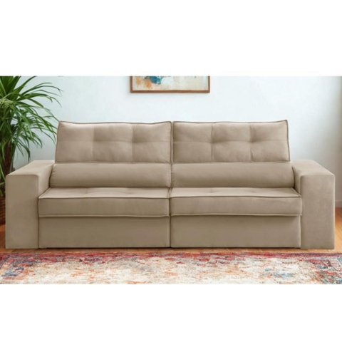 Sofá Retrátil e Reclinável 2 Lugares 1,50m com Molas Milão Suede Mirra Decor