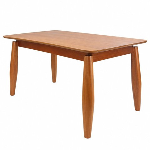 Mesa de Jantar Madeira Maciça 6 Lugares Berlim 160cm Tampo Laminado